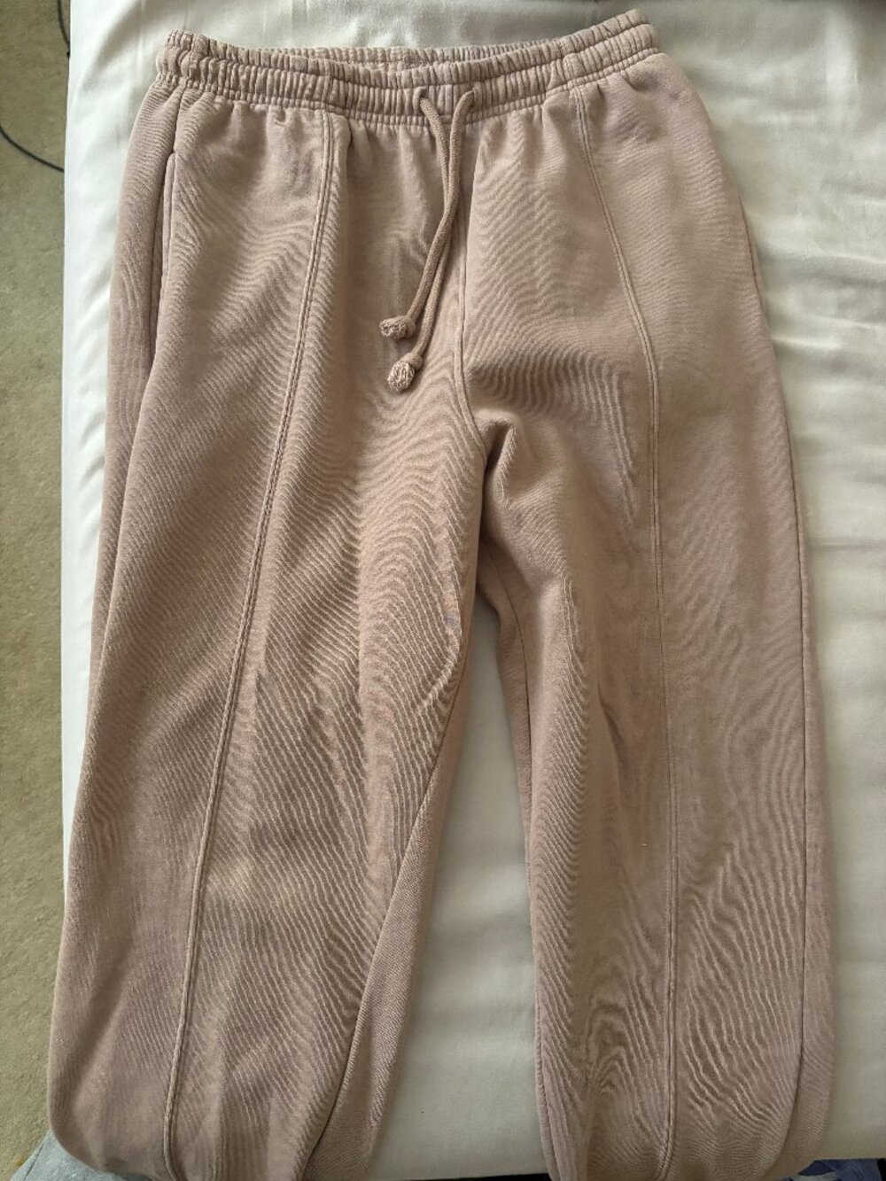 Topshop Petite Taupe Pintuck Jogger Sweatpants Size M